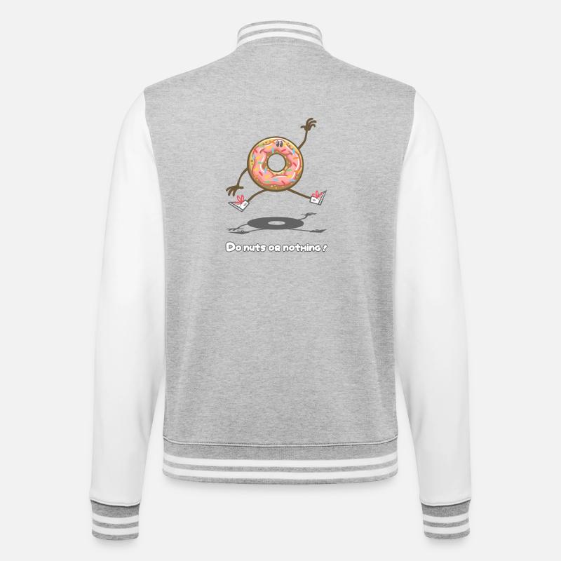 Verrückt machen oder nichts ! - College-Sweatjacke - Grau meliert/Weiß