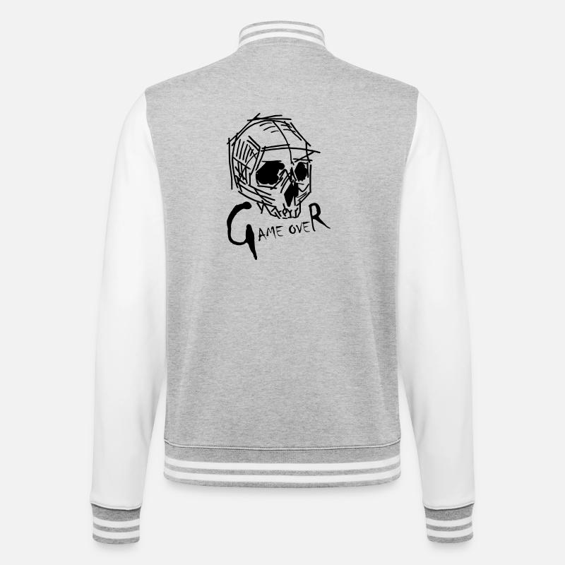 Fin du jeu - Veste Teddy - gris chiné / blanc