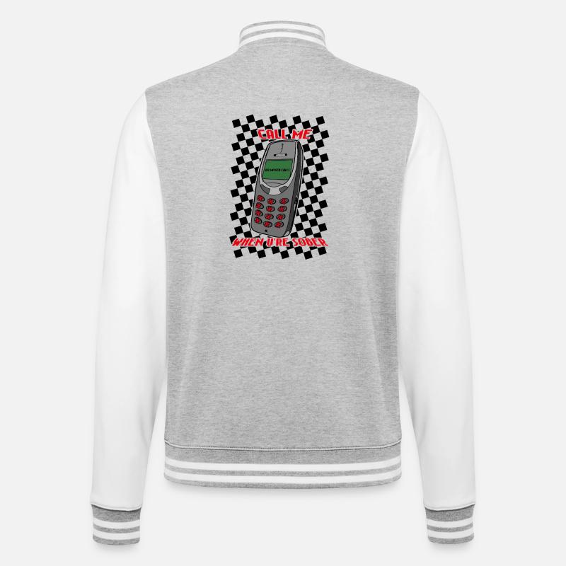 Call Me When U're Sober - College-Sweatjacke - Grau meliert/Weiß