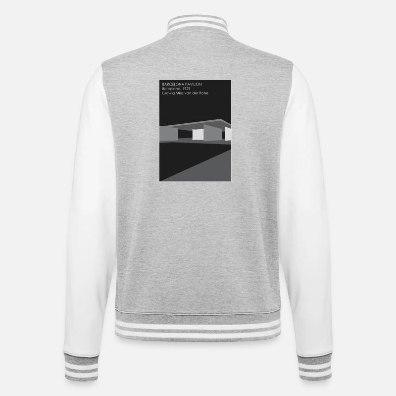 Architecture moderne : Pavillon de Barcelone - Veste Teddy - gris chiné / blanc