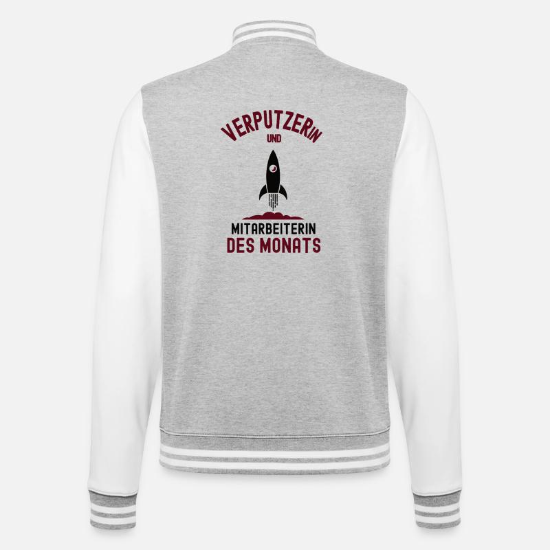 Mitarbeiterin des Monats Verputzerin Verputzer - College-Sweatjacke - Grau meliert/Weiß
