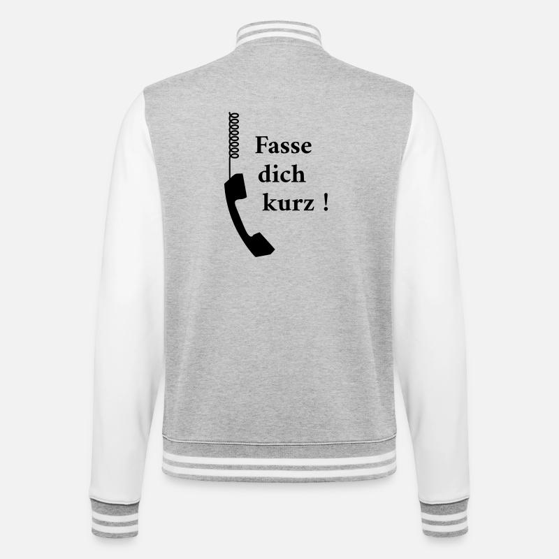 Keep it short - College Sweat Jacket - heather grey/white