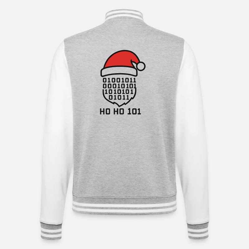 Weihnachtscode mit Santa Hut - College-Sweatjacke - Grau meliert/Weiß