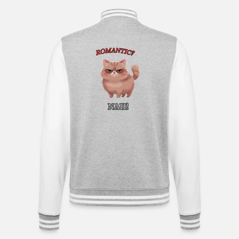 Le Chat Zéro Buck - Veste Teddy - gris chiné / blanc