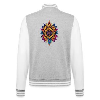 Étoile fleur colorée de mandala de fleurs LSD - Veste Teddy - gris chiné / blanc - Dos - Marisol (170cm)