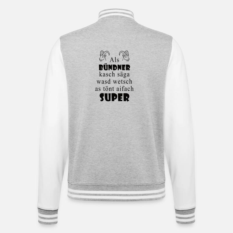 Dialecte des Grisons Super expression - Veste Teddy - gris chiné / blanc