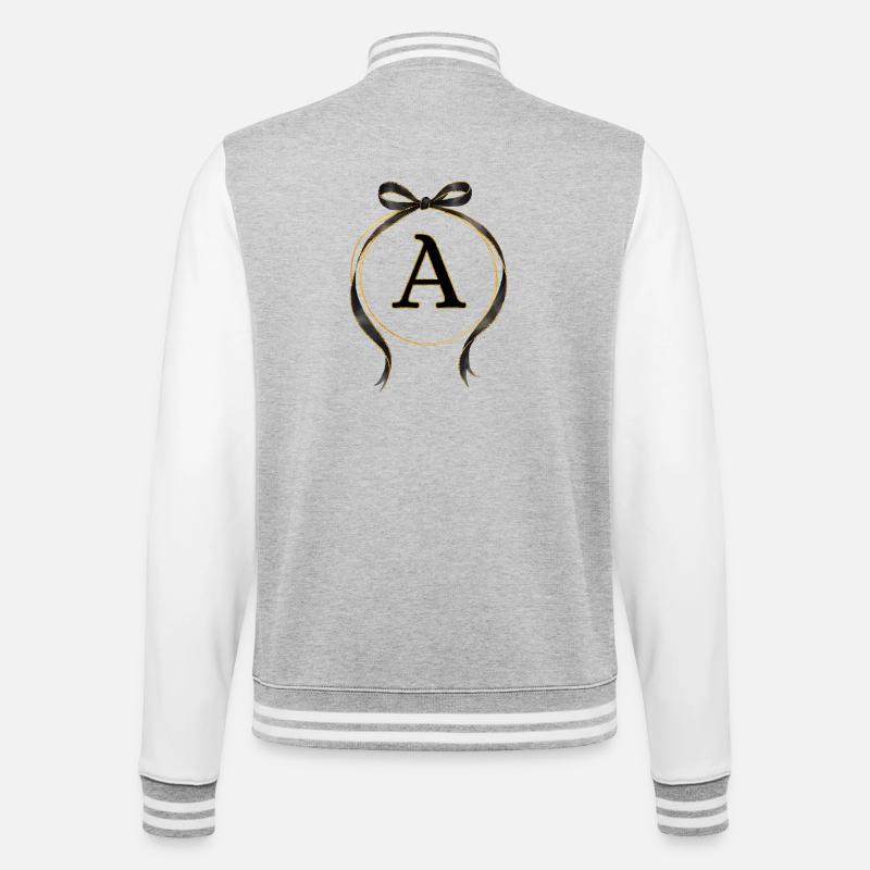 A - Circle Loop Black Gold - College Sweat Jacket - heather grey/white