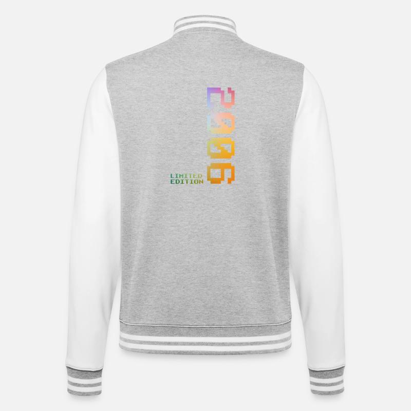 20e anniversaire 2006 Cadeau Pixel - Veste Teddy - gris chiné / blanc