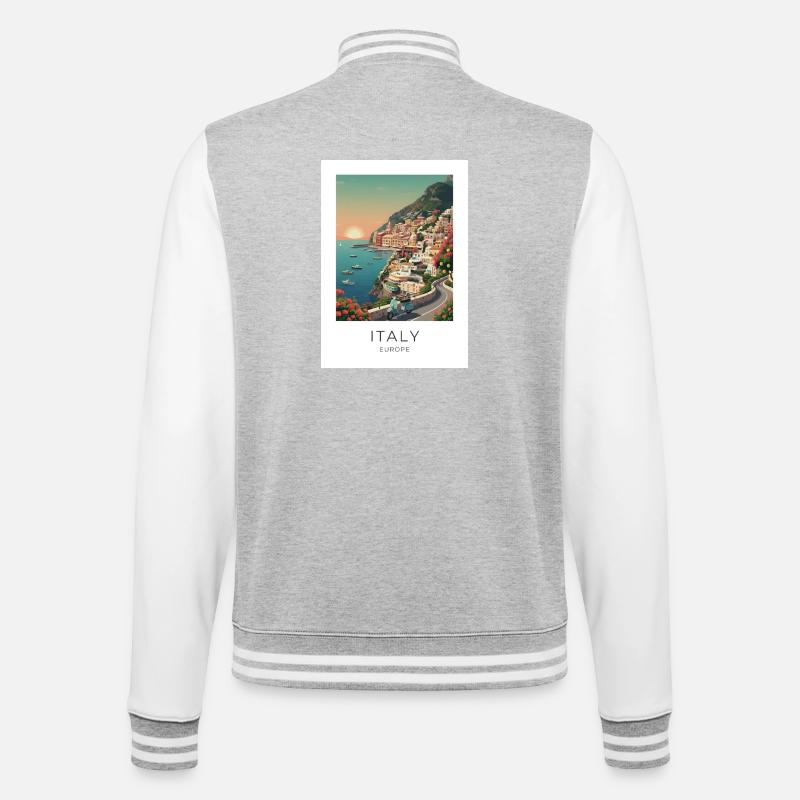 Italia Coastal Magic Motorcycle - College Sweat Jacket - heather grey/white