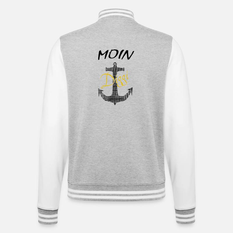 Anker Hamburg Diggi - College-Sweatjacke - Grau meliert/Weiß