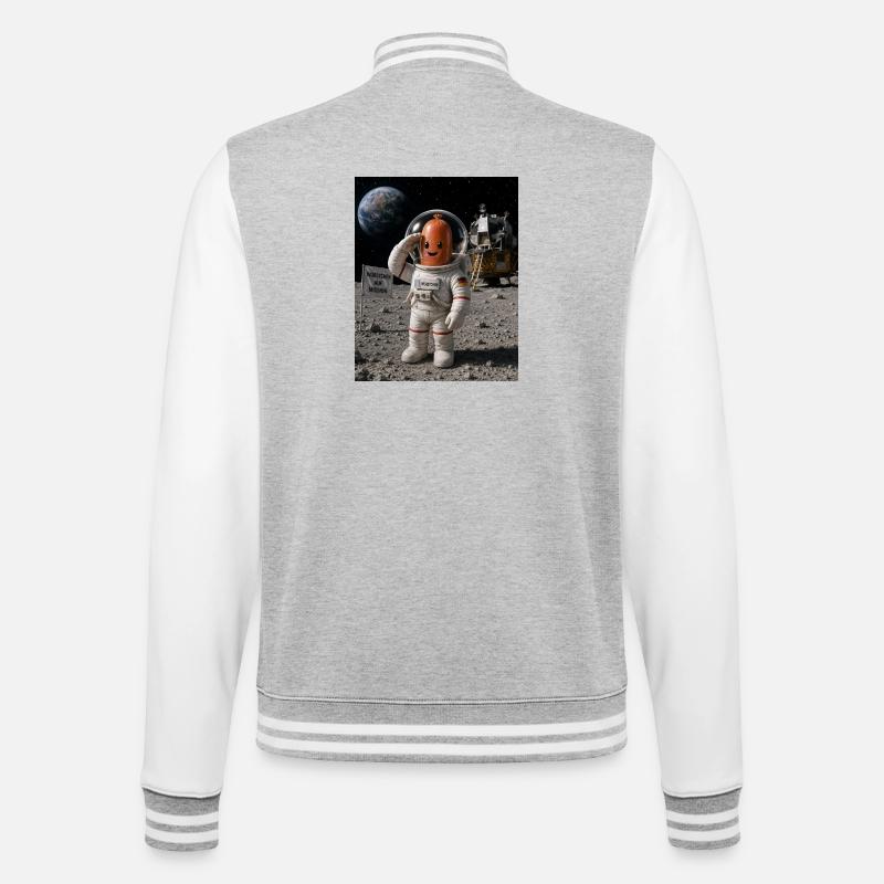 Astronaut Würstchen 2 - College-Sweatjacke - Grau meliert/Weiß