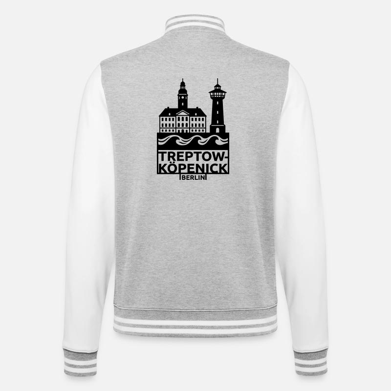 treptow köpenick silhouette berlin - College-Sweatjacke - Grau meliert/Weiß