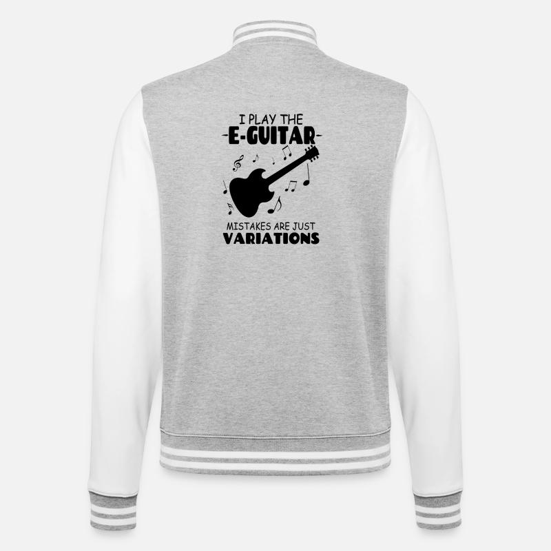 I_PlayThe_E-Guitar_Mistakes_Are_Just_Variations - College-Sweatjacke - Grau meliert/Weiß