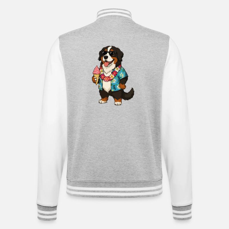 Hawaiianischer Hund mit Eis - College Sweat Jacket - heather grey/white