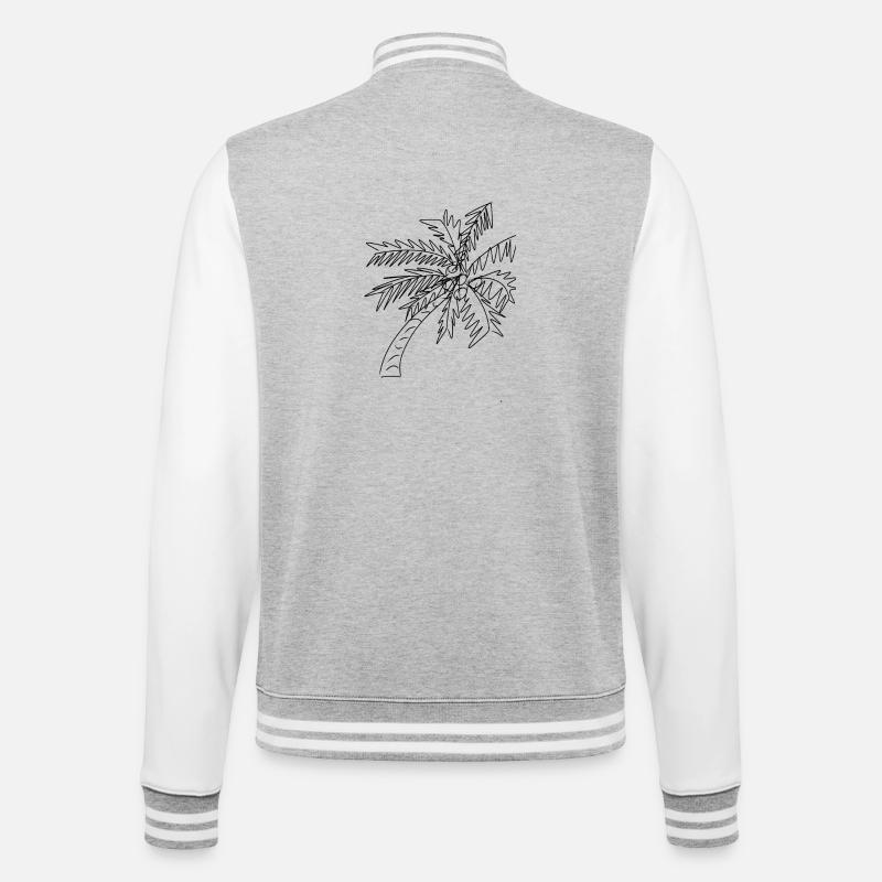 Coconut Palm - College Sweat Jacket - heather grey/white