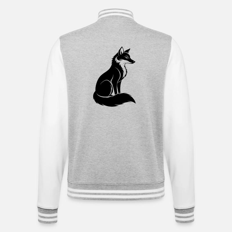 Renard - Veste Teddy - gris chiné / blanc