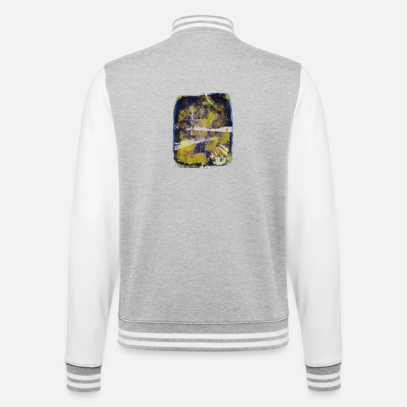 Bench with lime tree - College Sweat Jacket - heather grey/white