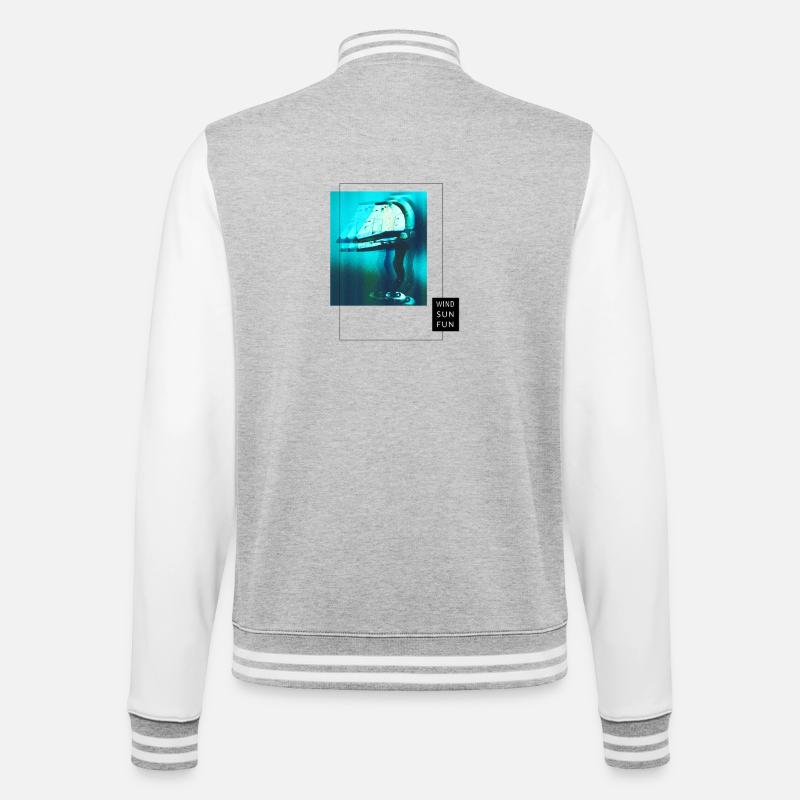Wind SunFun Neon Drift - College Sweat Jacket - heather grey/white