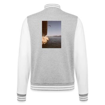Against the world - College Sweat Jacket - heather grey/white - Back - Marisol (170cm)