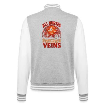 Nurse Nurse Halloween - College Sweat Jacket - heather grey/white - Back - Marisol (170cm)