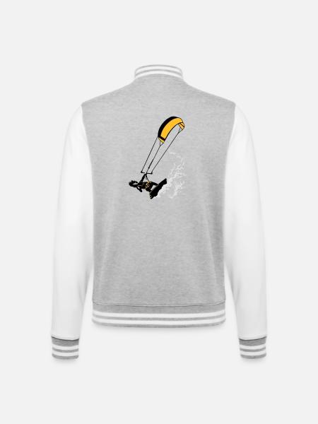 Kitesurfer and wave flex - Veste Teddy - gris chiné / blanc