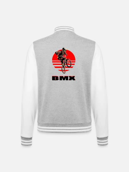 BMX Bike - College Sweat Jacket - heather grey/white