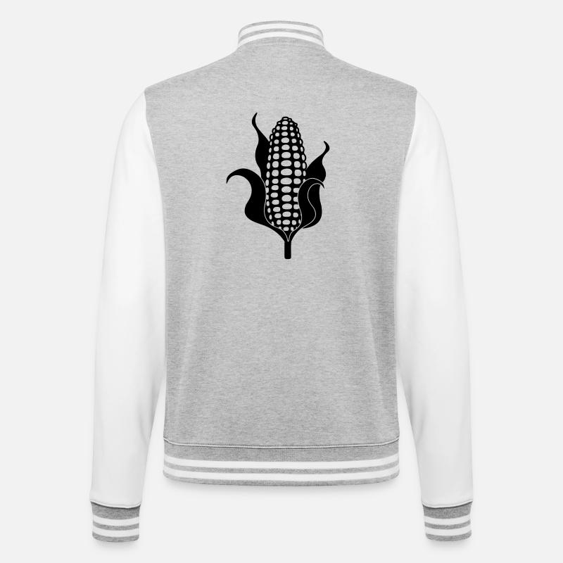 Corn cob - College Sweat Jacket - heather grey/white