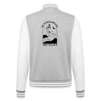 Luna Silhouette Moon Garden - College Sweat Jacket - heather grey/white - Back - Marisol (170cm)