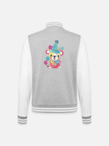Party Bear - College Sweat Jacket - heather grey/white