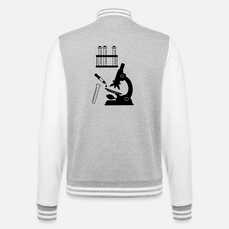 Microscope Laboratory Research - College Sweat Jacket - heather grey/white