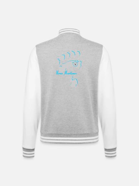 Eisbär 7 - College-Sweatjacke - Grau meliert/Weiß
