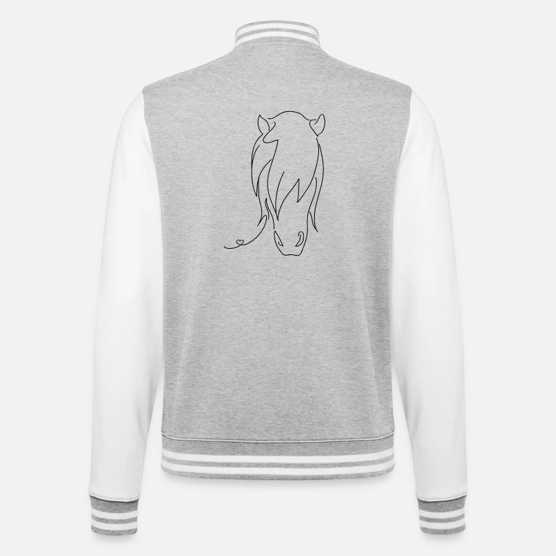 Pferd Silhouette - College-Sweatjacke - Grau meliert/Weiß