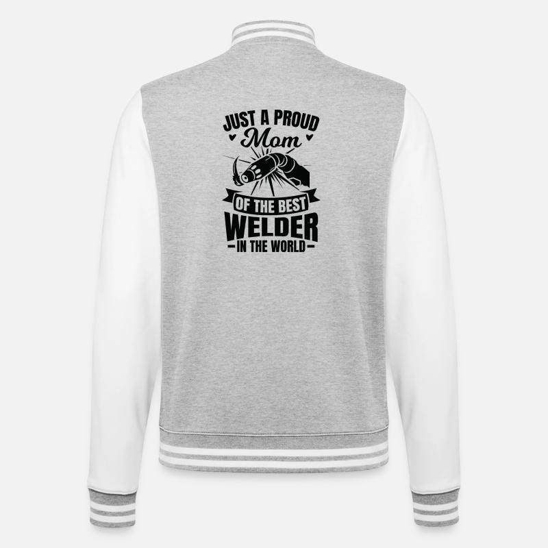 Schweißer Mama - College-Sweatjacke - Grau meliert/Weiß