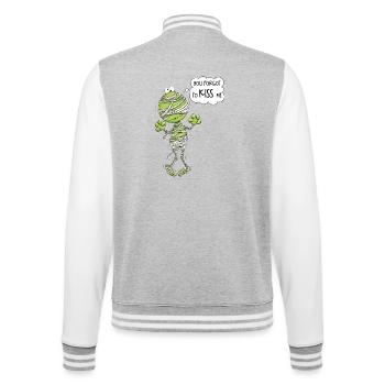 Frosch Mumie Halloween You Forgot To Kiss Me - College-Sweatjacke - Grau meliert/Weiß - Hinten - Marisol (170cm)