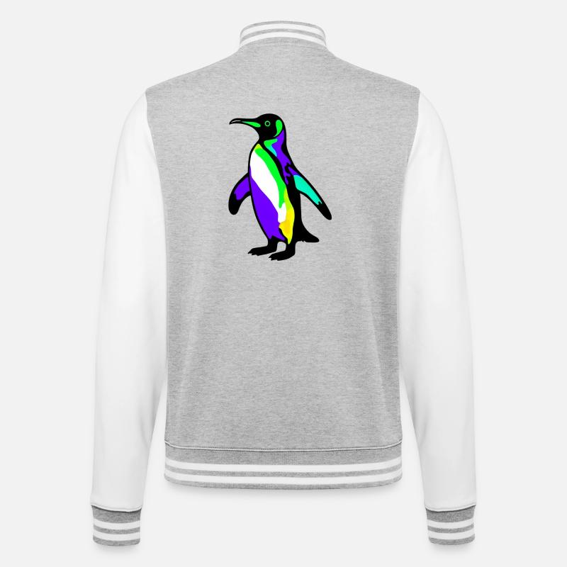 Penguin - College Sweat Jacket - heather grey/white