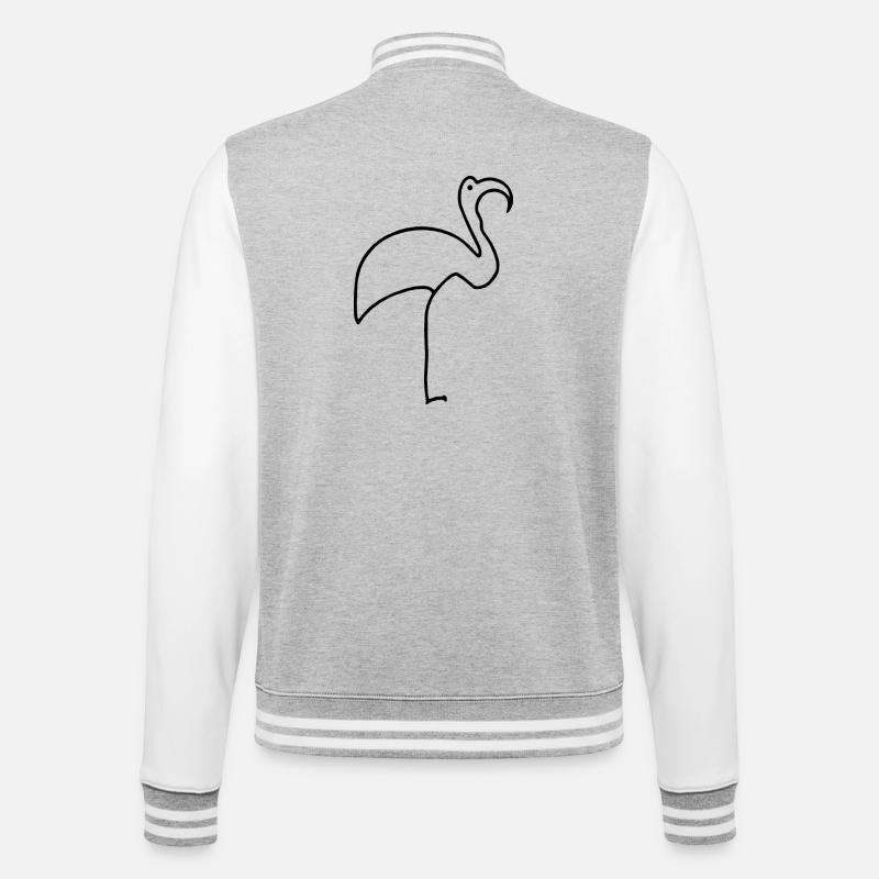 Flamingo - College-Sweatjacke - Grau meliert/Weiß