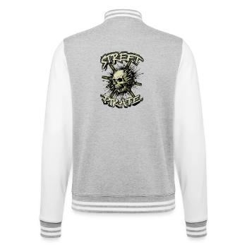 Street Pirate - College Sweat Jacket - heather grey/white - Back - Marisol (170cm)