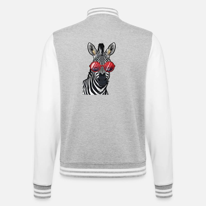 Zèbre branché avec lunettes de soleil - Veste Teddy - gris chiné / blanc