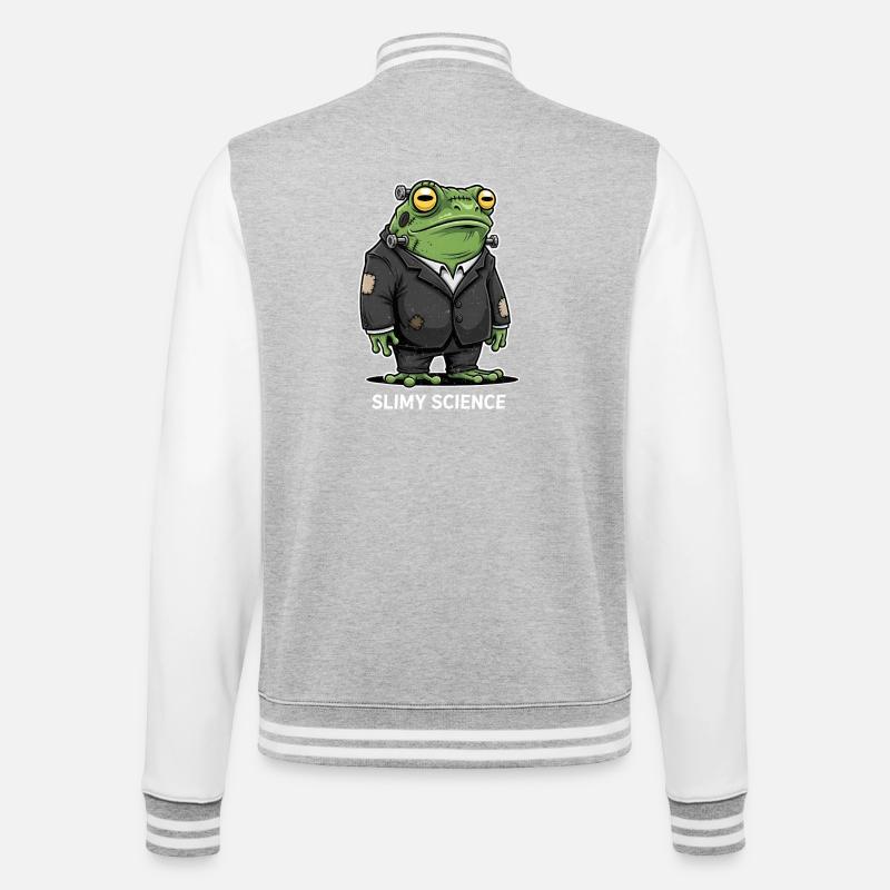 Frog scientist in suit Halloween - College Sweat Jacket - heather grey/white