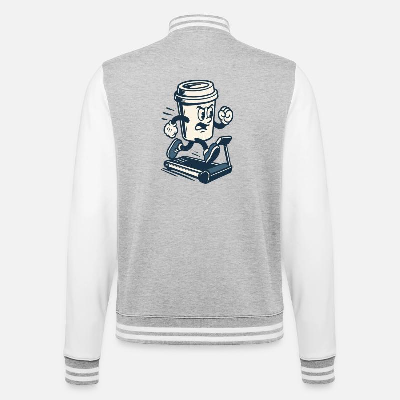 Caffeinated Sprint Coffee Cup - College Sweat Jacket - heather grey/white