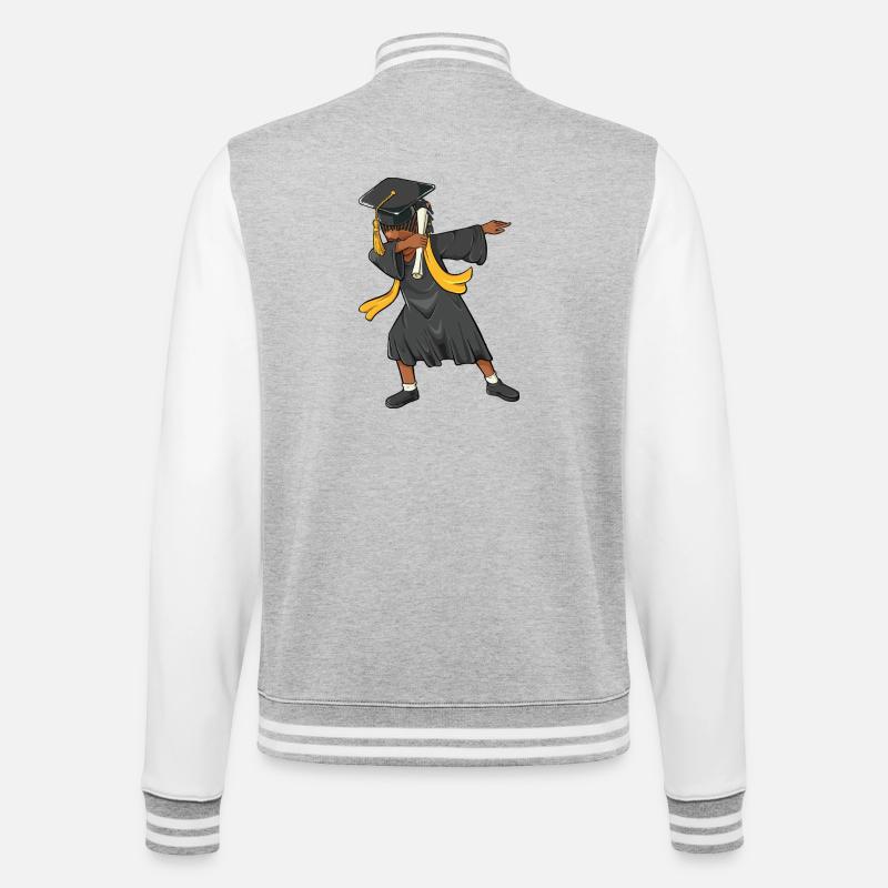 Afro Dabbing Mädchen Abschlussklasse 2026 - College-Sweatjacke - Grau meliert/Weiß