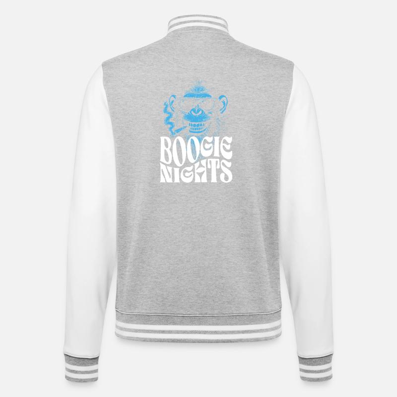 Boogie Nights Monkey Tee - College Sweat Jacket - heather grey/white