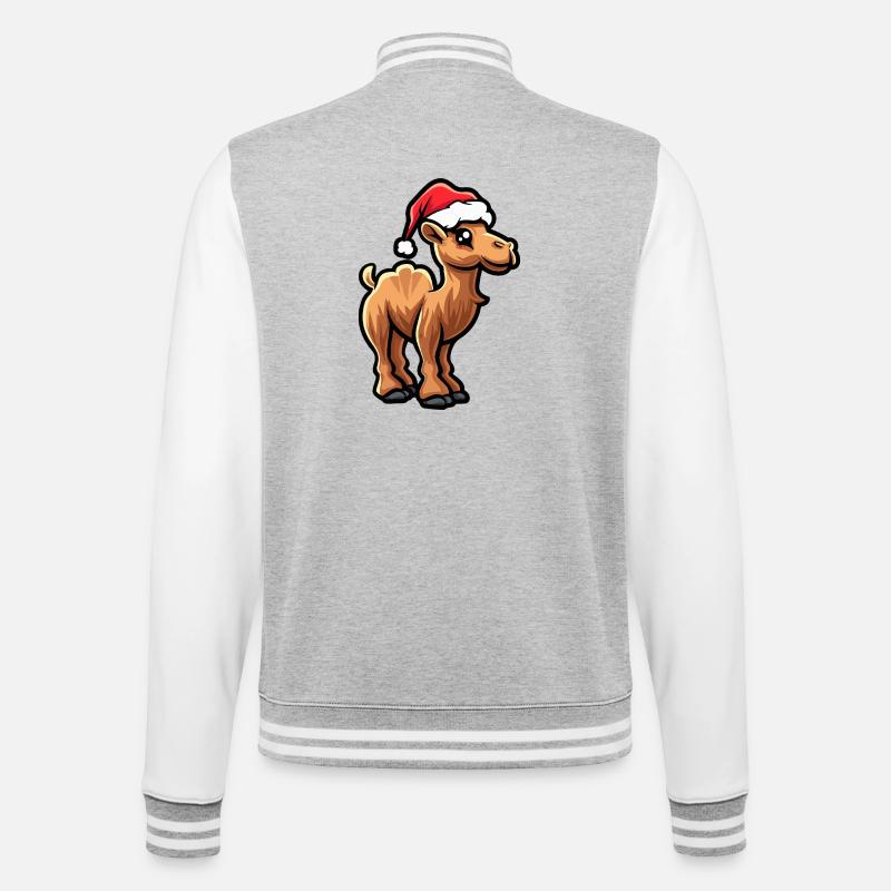Camel Christmas - College Sweat Jacket - heather grey/white