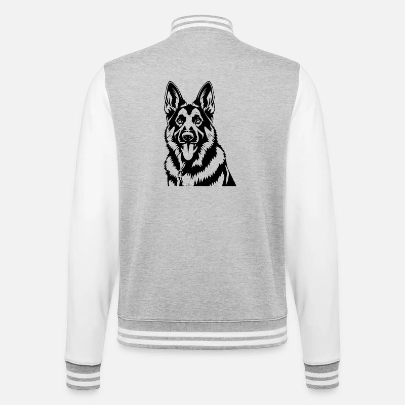 Schaeferhund_schwarz - Veste Teddy - gris chiné / blanc