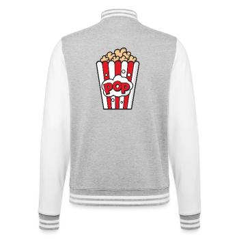 Popcorn Costume T-Shirt Carnival Simply Unisex - College Sweat Jacket - heather grey/white - Back - Marisol (170cm)