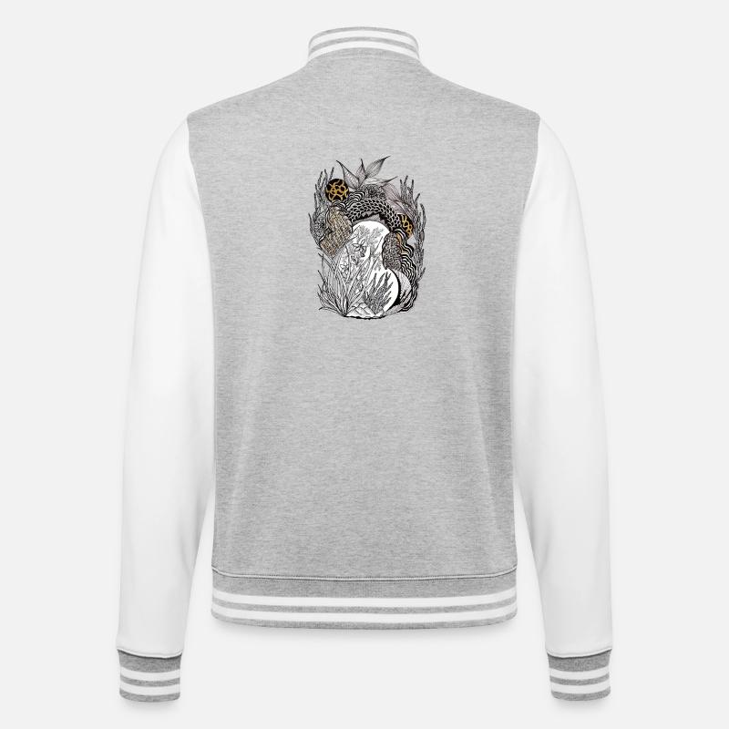 Underwater path in screen printing style - College Sweat Jacket - heather grey/white
