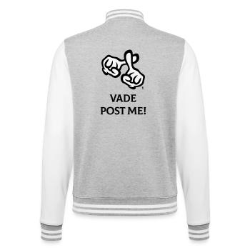 Vade Post Me ! (Croix / Bible / Religion / 2C) - Veste Teddy - gris chiné / blanc - Dos - Marisol (170cm)