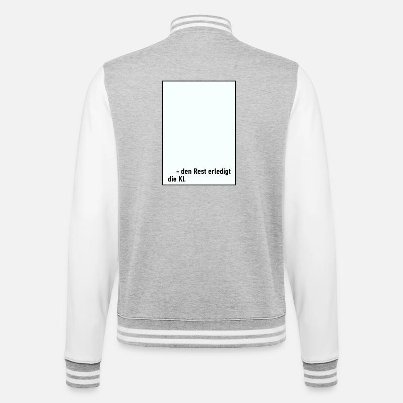 Rest AI - Veste Teddy - gris chiné / blanc