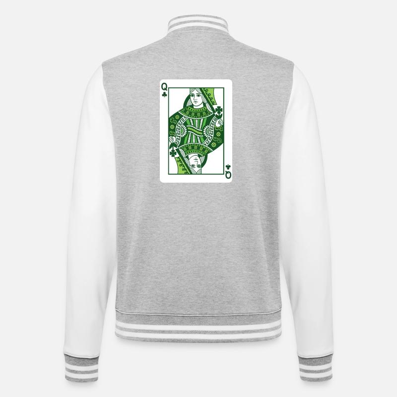 Queen Of Shamrock St Patrick's Irish - College-Sweatjacke - Grau meliert/Weiß