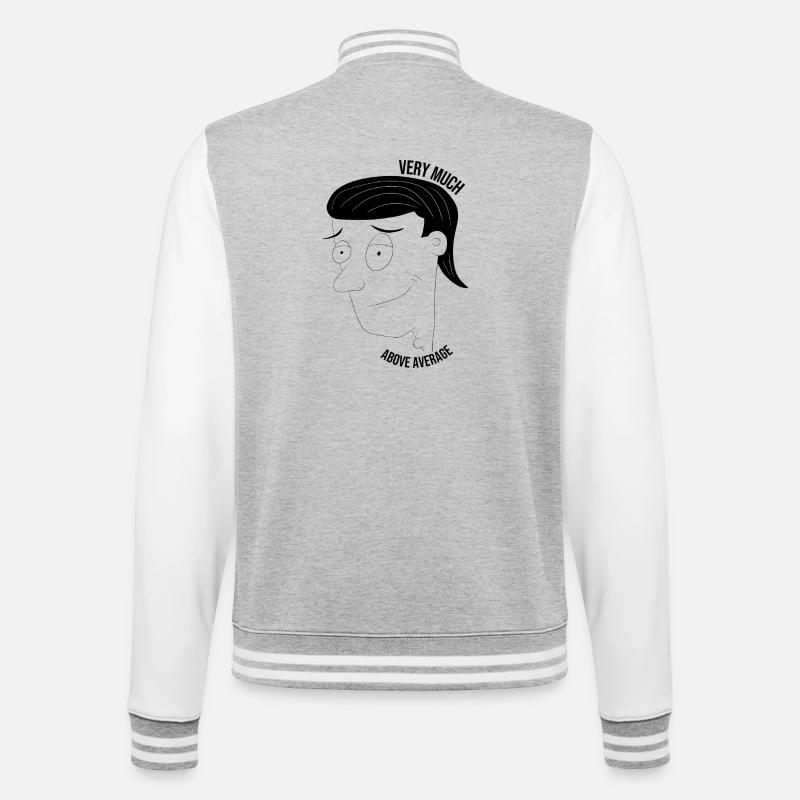 Sehr überdurchschnittlicher Mann - College-Sweatjacke - Grau meliert/Weiß